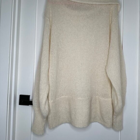 Free People Oversized ‘Ophelia’ Cowl Neck Alpaca Sweater, Ivory, S - Picture 4 of 5